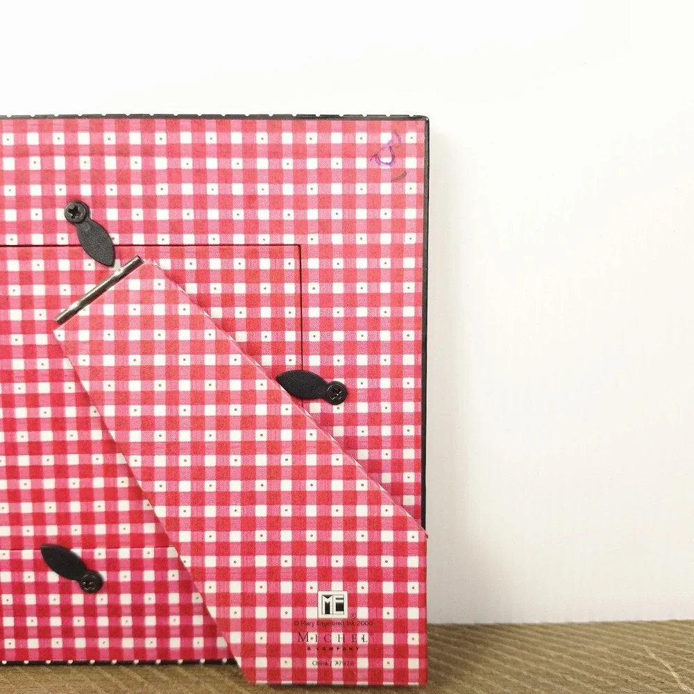 Mary Engelbreit Scottie Dogs and Cherries Gingham‎ Picture Frame Michel Vintage